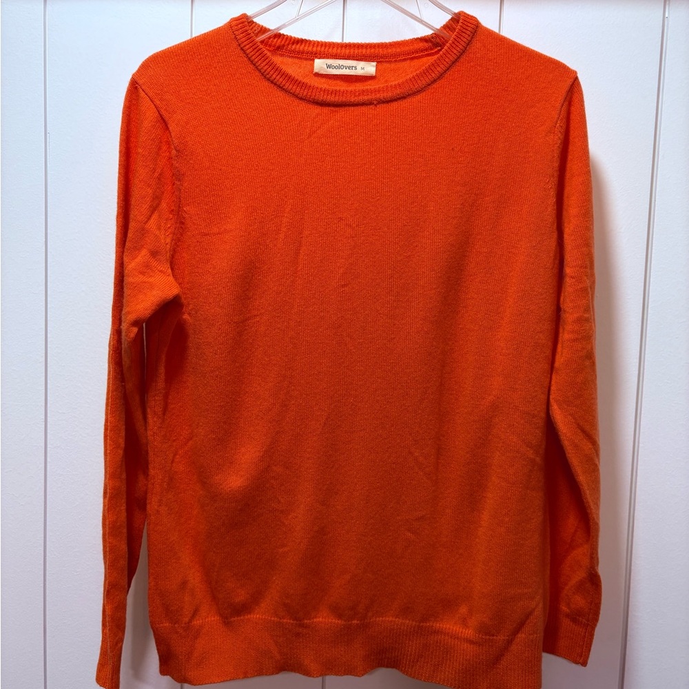Woolovers Size Medium Orange Merino Wool Cashmere Sweater